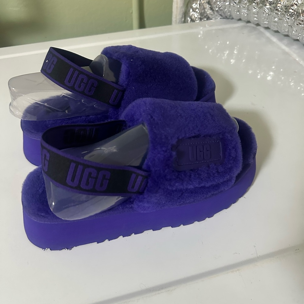 UGG Purple Fluffy Sandals